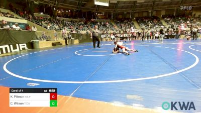 75 lbs Consi Of 4 - Kambrye Pitmon, Sulphur Youth Wrestling Club vs Corbin Wilson, Tecumseh Youth Wrestling