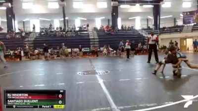 90 lbs Quarterfinals (8 Team) - RJ Whorton, The Untouchables vs Santiago Guillent, West Coast Elite