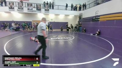 70 lbs Semifinal - Santiago Piplica, Riverton Middle School vs Kasen Asay, Powell Middle School