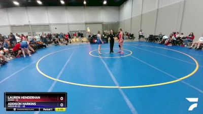 127 lbs Quarters & 1st Wb (16 Team) - Lauren Henderhan, Idaho vs Addison Harkins, Missouri Ice