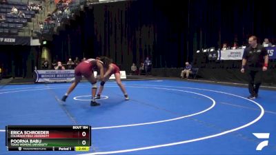 143 lbs Cons. Round 2 - Erica Schroeder, Colorado Mesa University vs Poorna Babu, Texas Womens University