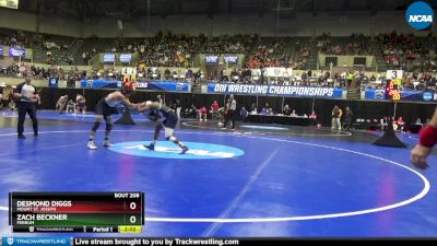 133 lbs Cons. Round 2 - Desmond Diggs, Mount St. Joseph vs Zach Beckner, Ferrum