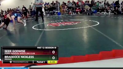 182 lbs Cons. Round 4 - Braddock Nickless, Indiana vs Seer Godwise, Perry Meridian Wrestling Club