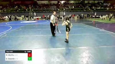 75 lbs Quarterfinal - Maurice Worthy, Cherry Hill West vs Dominic Coppola, Olympic