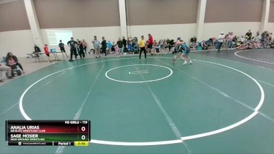 119 lbs Cons. Semi - Sage Mosier, High Ground Wrestling vs Analia Urias, NB Elite Wrestling Club