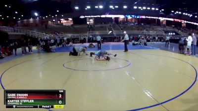 106 lbs Quarterfinal - Karter Stiffler, Enterprise HS vs Gabe Swann, Central (Carroll)