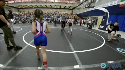 60-67 lbs Rr Rnd 4 - Addisyn Crossett, Choctaw Ironman Youth Wrestling vs Jentry Lyden, South Central Punisher Wrestling Club