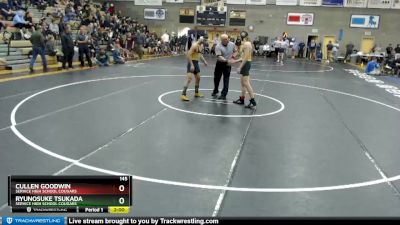 145 lbs Quarterfinal - Cullen Goodwin, Service High School Cougars vs Ryunosuke Tsukada, Service High School Cougars