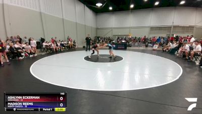 145 lbs Round 3 (6 Team) - Ashlynn Eckerman, Wisconsin vs Madison Reems, North Dakota