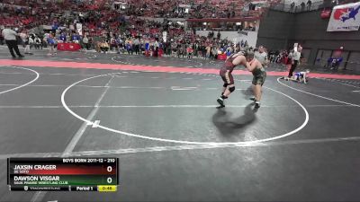 210 lbs Quarterfinal - Dawson Visgar, Sauk Prairie Wrestling Club vs Jaxsin Crager, De Soto