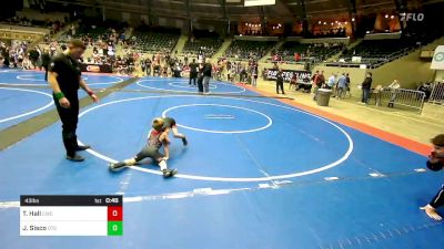 43 lbs Semifinal - Treyden Hall, Claremore Wrestling Club vs Jenson Sisco, Owasso Takedown Club