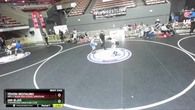 100 lbs Round 3 - Tevon Restauro, Will C Wood High School Wrestling vs Ian Elias, Youngblood Wrestling Club