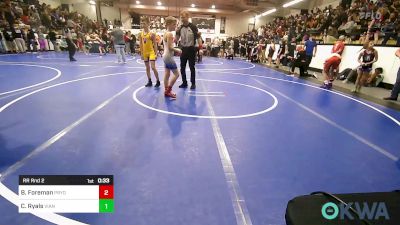 88-92 lbs Rr Rnd 2 - Bryce Foreman, Pryor Tigers vs Caden Ryals, Vian Wrestling Club