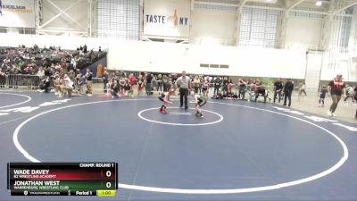 70 lbs Champ. Round 1 - Jonathan West, Warrenburg Wrestling Club vs Wade Davey, B2 Wrestling Academy