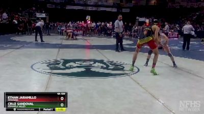 4A 139 lbs Quarterfinal - Cruz Sandoval, Espanola Valley vs Ethan Jaramillo, Miyamura