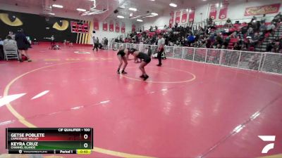 100 lbs Cons. Round 3 - Getse Poblete, Capistrano Valley vs Keyra Cruz, Channel Islands