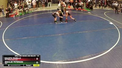 45 lbs Quarterfinal - Brexlee Peterson, JWC vs Kalixta Murillo, Roy Wrestling Club