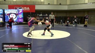 90 lbs Cons. Semi - Treasure Nimmers, Illinois vs Ariana Tovar, Prosser Wrestling Academy