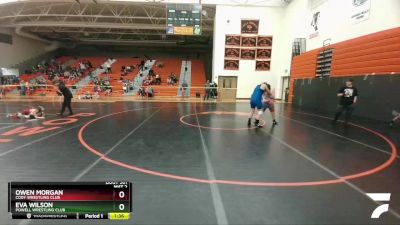 160 lbs Round 2 - Owen Morgan, Cody Wrestling Club vs Eva Wilson, Powell Wrestling Club