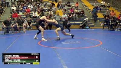 174 lbs Semifinal - NaKoda Siegel, Montana State University-Northern (Mont.) vs Keegan Mulhill, Eastern Oregon University (Ore.)