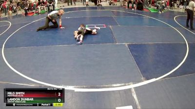 39 lbs Champ. Round 2 - Landon Dunbar, Uintah Wrestling vs Milo Smith, Montrose Elite