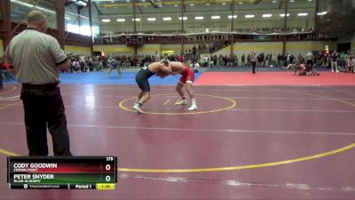 175 lbs Champ. Round 2 - Peter Snyder, Blair Academy vs Cody Goodwin, Crown Point