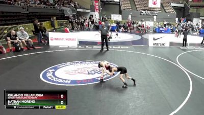 56 lbs Cons. Round 2 - Nathan Moreno, California vs Orlando Villapudua, Wright Wrestling Academy