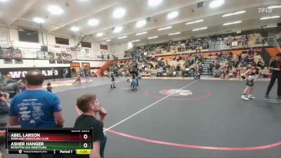 71 lbs Champ. Round 1 - Abel Larson, Worland Wrestling Club vs Asher Hanger, Riverton USA Wrestling