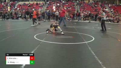 55 lbs Quarterfinal - Karson Waag, Keystone Kids Wrestling Club vs Zayne Wieneke, Lawrence Elite