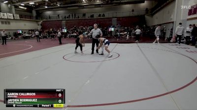 132 lbs Quarterfinal - Jayden Rodriguez, Spring Valley vs Aaron Callirgos, Highland