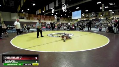 56 lbs Round 1 - Charlotte Mertz, Fallbrook Wrestling Club vs Elian Avila, Powerline Wrestling