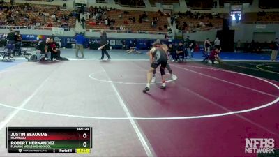 D2-120 lbs Quarterfinal - Justin Beauvias, Ironwood vs Robert Hernandez, Flowing Wells High School