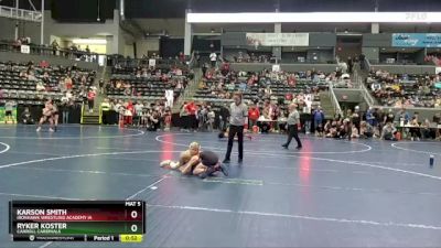 80 lbs Champ. Round 2 - Ryker Koster, Carroll Cardinals vs Karson Smith, Ironhawk Wrestling Academy IA