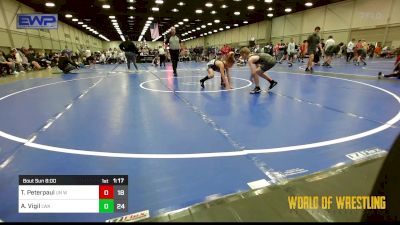 75 lbs Semifinal - Talon Peterpaul, Untouchables 9U White vs Abel Vigil, LWA 9U