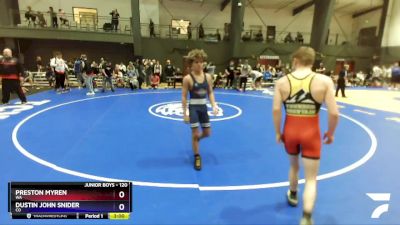 120 lbs Cons. Round 4 - Preston Myren, WA vs Dustin John Snider, CO