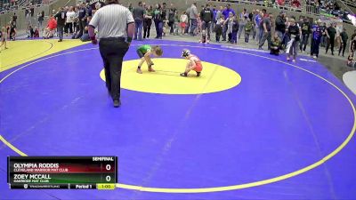 45 lbs Semifinal - Zoey McCall, Oakridge Mat Club vs Olympia Roddis, Cleveland Warrior Mat Club