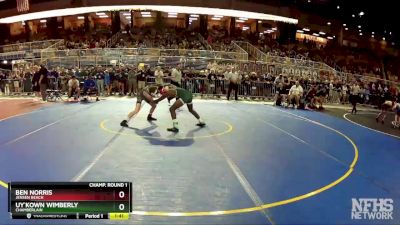 1A 106 lbs Champ. Round 1 - Uy`Kown Wimberly, Chamberlain vs Ben Norris, Jensen Beach