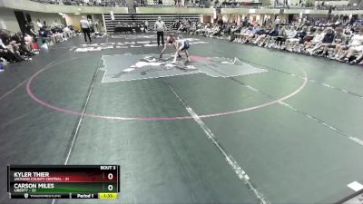 107 lbs Quarterfinals (8 Team) - Kyler Thier, Jackson County Central vs Carson Miles, Liberty