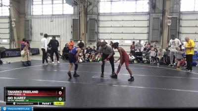 84 lbs Round 3 (6 Team) - Taharko Freeland, Terps Xpress vs Gio Suarez, So Cal Hammers