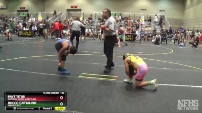 92 lbs Semifinal - Payt Titus, Mattoon Youth Wrestling vs Rocco Cartalino, Midwest RTC