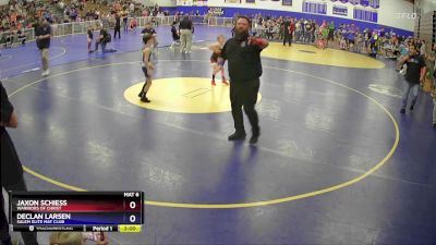 56 lbs Semifinal - Jaxon Schiess, Warriors Of Christ vs Declan Larsen, Salem Elite Mat Club