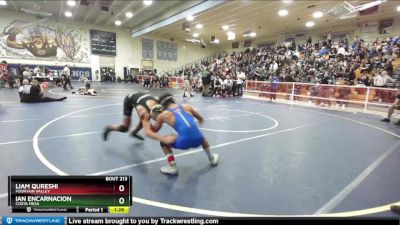 113 lbs Champ. Round 2 - Ian Encarnacion, Costa Mesa vs Liam Qureshi, Fountain Valley