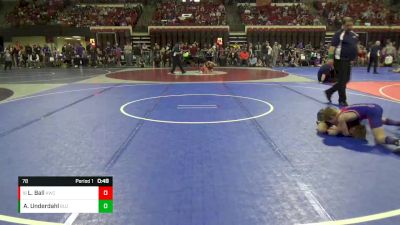 78 lbs Quarterfinal - Logan Ball, Kalispell Wrestling Club vs Archer Underdahl, Buzzsaw