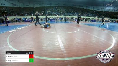 92 lbs Quarterfinal - Peyton Boston, Van Buren Matdawgs vs Parker Ingram, Cleveland Take Down Club