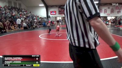 Bracket 8 lbs Round 1 - Alezzia Campbell, Iowa City Wrestling Club vs Parker Landers, DC Elite