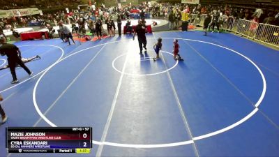 57 lbs Quarterfinal - Mazie Johnson, Vasky BrosPitman Wrestling Club vs Cyra Eskandari, So Cal Hammers Wrestling