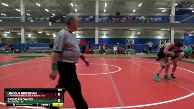 130 lbs Placement Matches (16 Team) - Lincoln Hinchman, Contenders Wrestling Academy vs Brendan Davies, Westshore