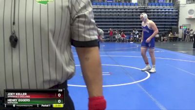 215 lbs Quarterfinal - Joey Keller, Springfield (Holland) vs Henry Eggers, NAPOLEON