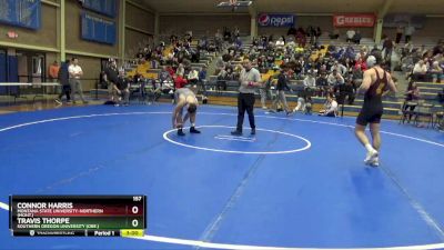 157 lbs Cons. Round 3 - Connor Harris, Montana State University-Northern (Mont.) vs Travis Thorpe, Southern Oregon University (Ore.)