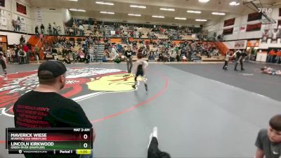 49 lbs Quarterfinal - Maverick Wiese, Riverton USA Wrestling vs Lincoln Kirkwood, Green River Grapplers